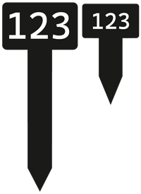 Cedulka zapichovací hliníková s gravírováním černá/bílý text
